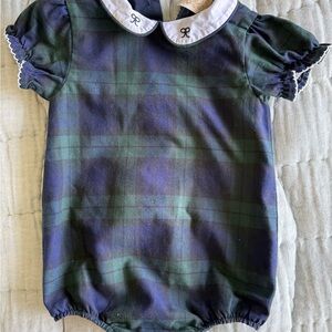 Girls Beaufort Bonnet Company Green and Blue Tartan Plaid Bubble